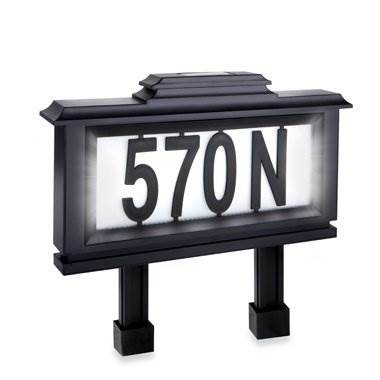Emerson Solar-powered Lighted Address Stake 