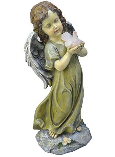 Moonrays 91359 Solar Powered LED Standing Angel With Dove 
