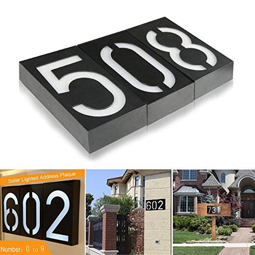 Solar Lighted Address Plaques Address Sign For Your Home Bright 